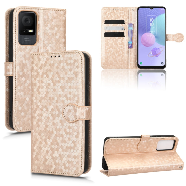 For TCL 405 / TCL 406 T506D Honeycomb Dot Texture Leather Phone Case