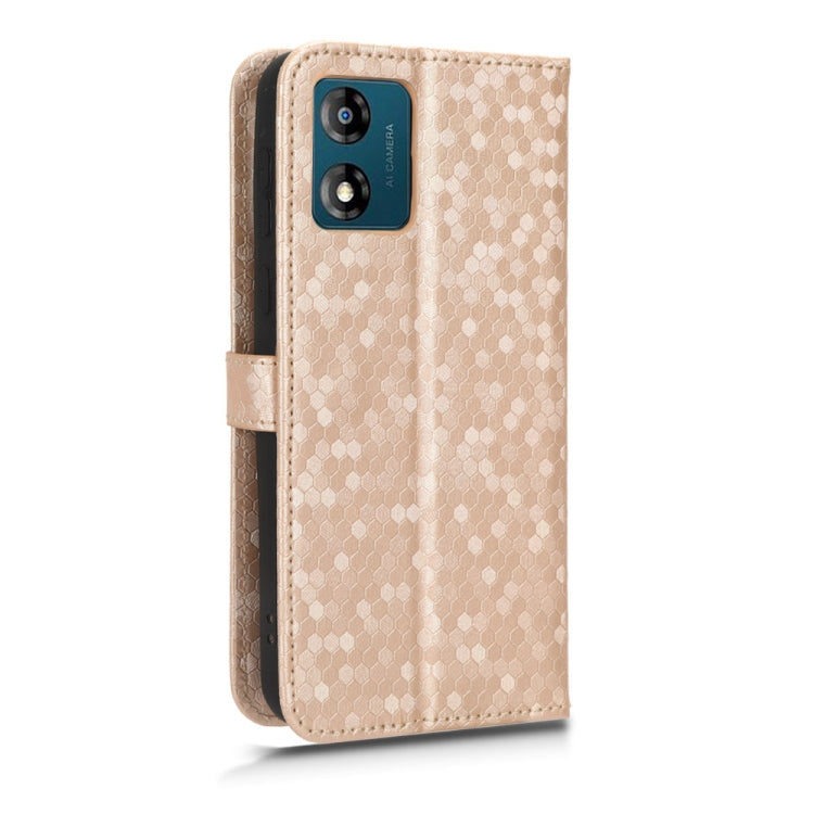 For Motorola Moto E13 4G Honeycomb Dot Texture Leather Phone Case