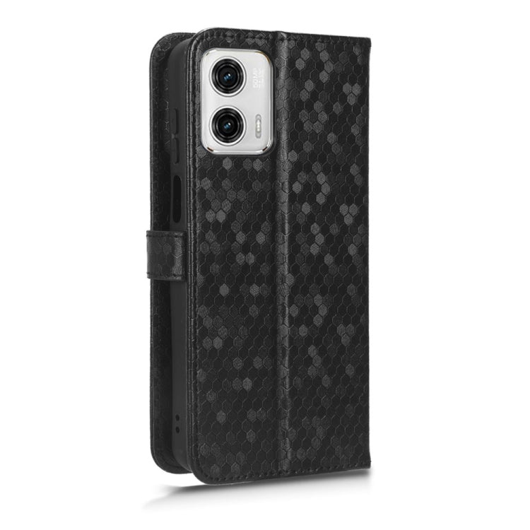 For Motorola Moto G73 5G Honeycomb Dot Texture Leather Phone Case