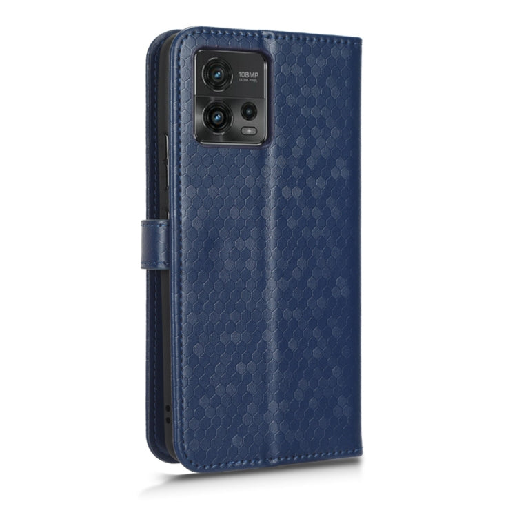 For Motorola Moto G72 4G Honeycomb Dot Texture Leather Phone Case