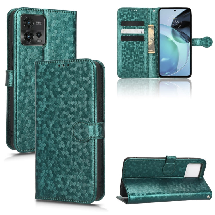 For Motorola Moto G72 4G Honeycomb Dot Texture Leather Phone Case