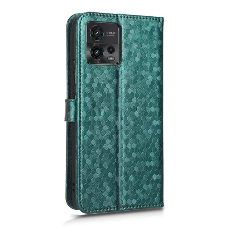 For Motorola Moto G72 4G Honeycomb Dot Texture Leather Phone Case