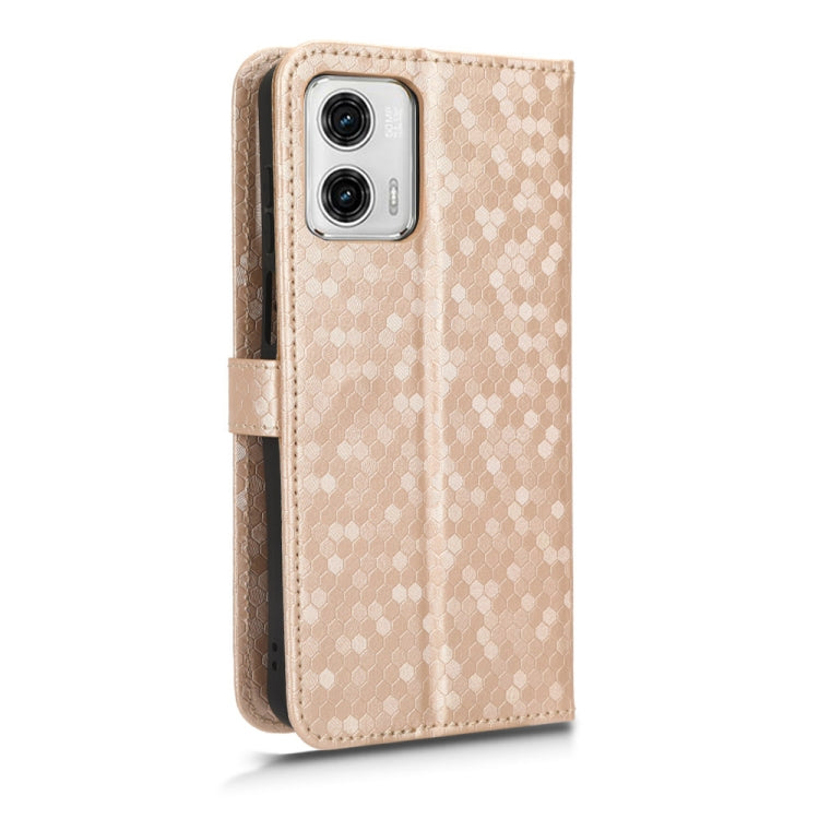 For Motorola Moto G53 5G Honeycomb Dot Texture Leather Phone Case
