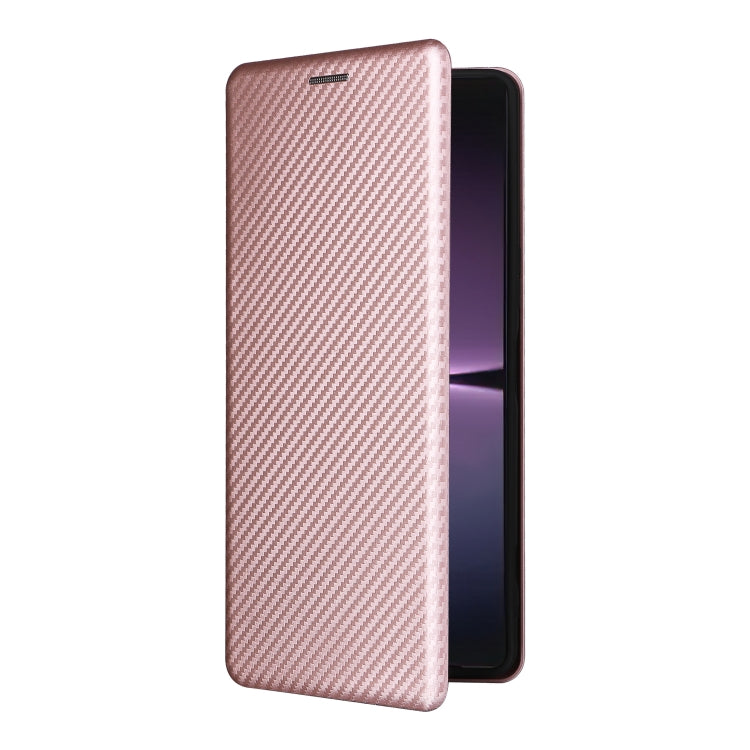 For Sony Xperia 1 V Carbon Fiber Texture Flip Leather Phone Case