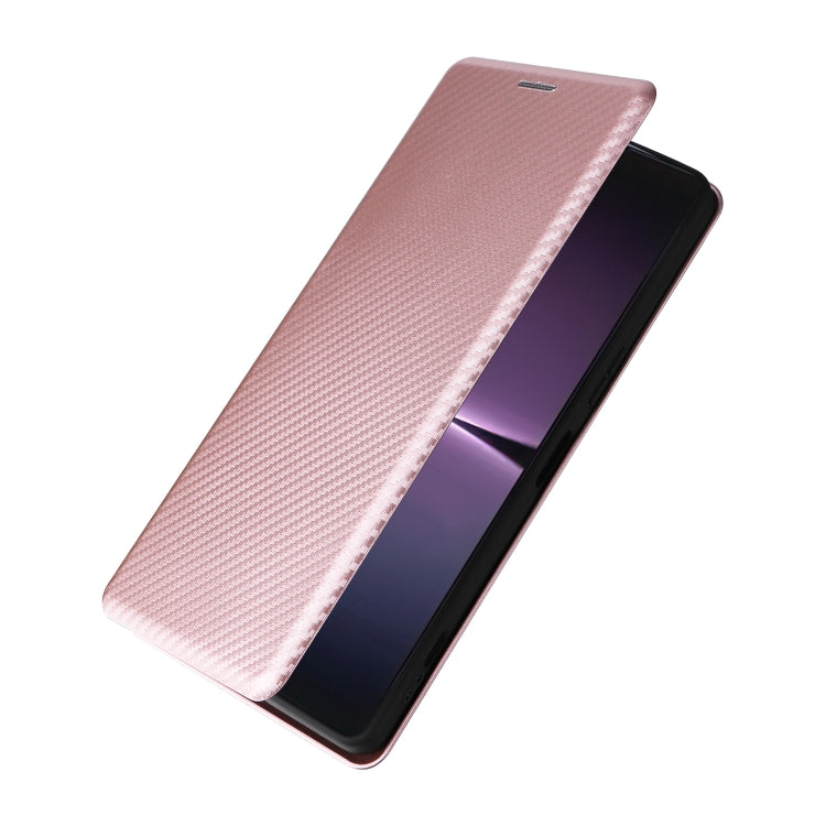 For Sony Xperia 1 V Carbon Fiber Texture Flip Leather Phone Case