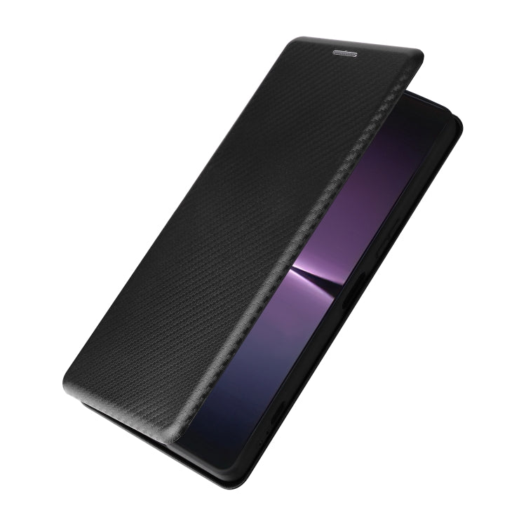 For Sony Xperia 1 V Carbon Fiber Texture Flip Leather Phone Case