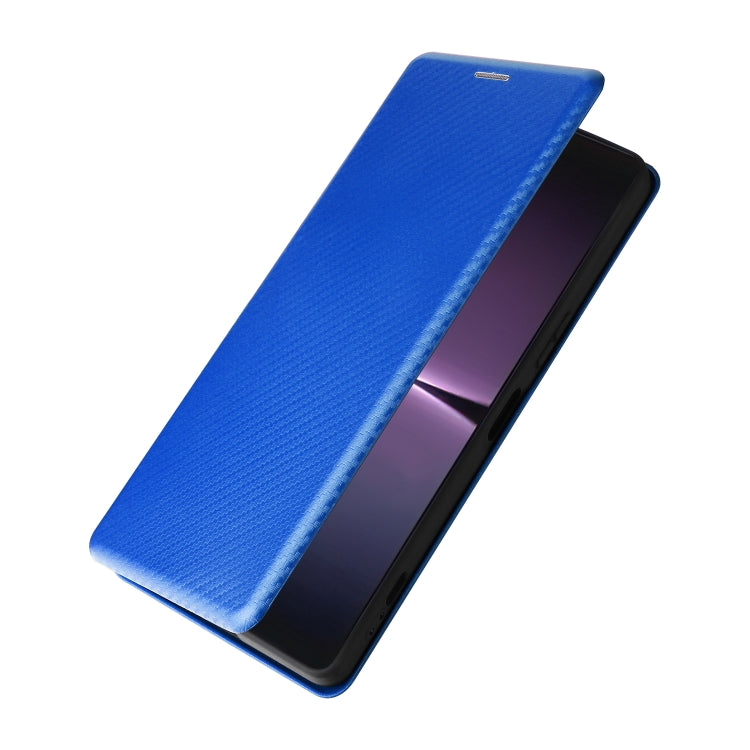 For Sony Xperia 1 V Carbon Fiber Texture Flip Leather Phone Case