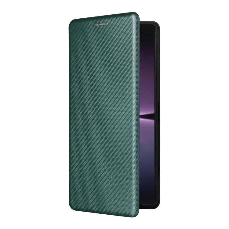 For Sony Xperia 1 V Carbon Fiber Texture Flip Leather Phone Case
