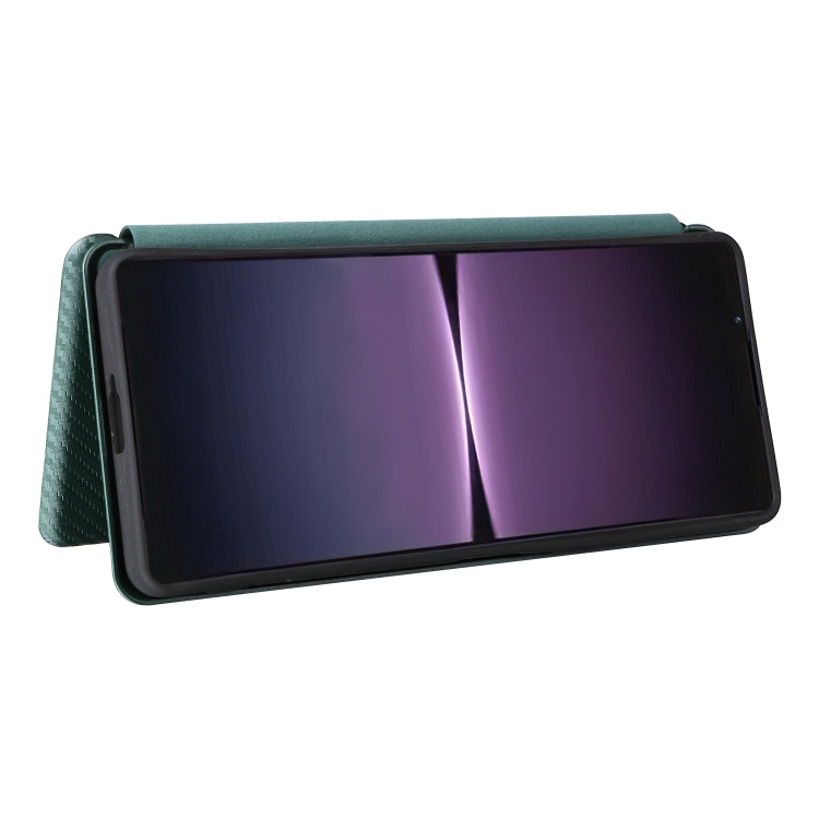 For Sony Xperia 1 V Carbon Fiber Texture Flip Leather Phone Case