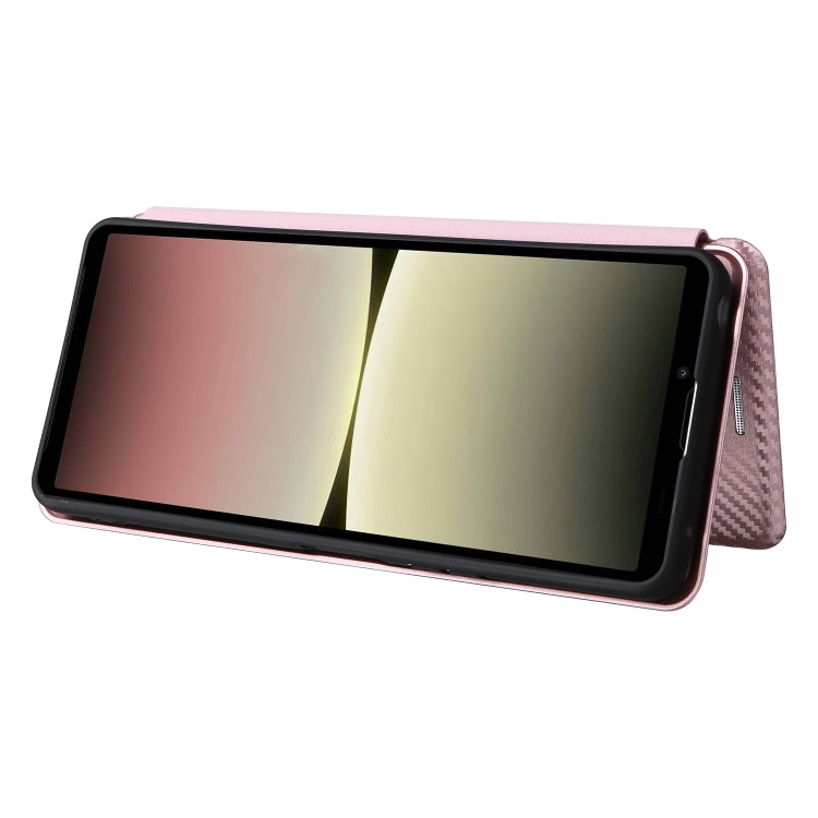 For Sony Xperia 10 V Carbon Fiber Texture Flip Leather Phone Case