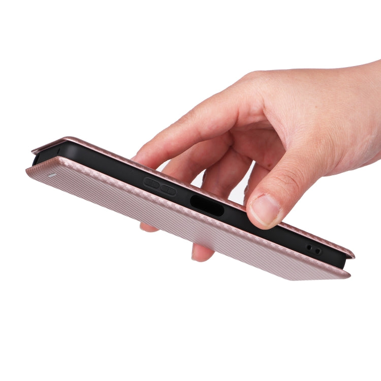 For Sony Xperia 10 V Carbon Fiber Texture Flip Leather Phone Case