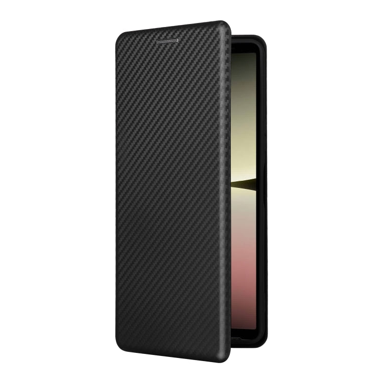 For Sony Xperia 10 V Carbon Fiber Texture Flip Leather Phone Case