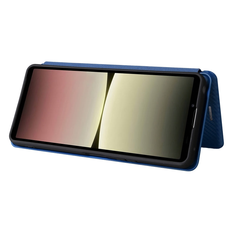 For Sony Xperia 10 V Carbon Fiber Texture Flip Leather Phone Case