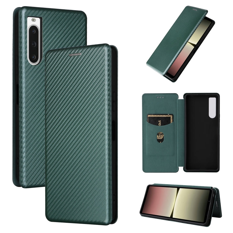 For Sony Xperia 10 V Carbon Fiber Texture Flip Leather Phone Case