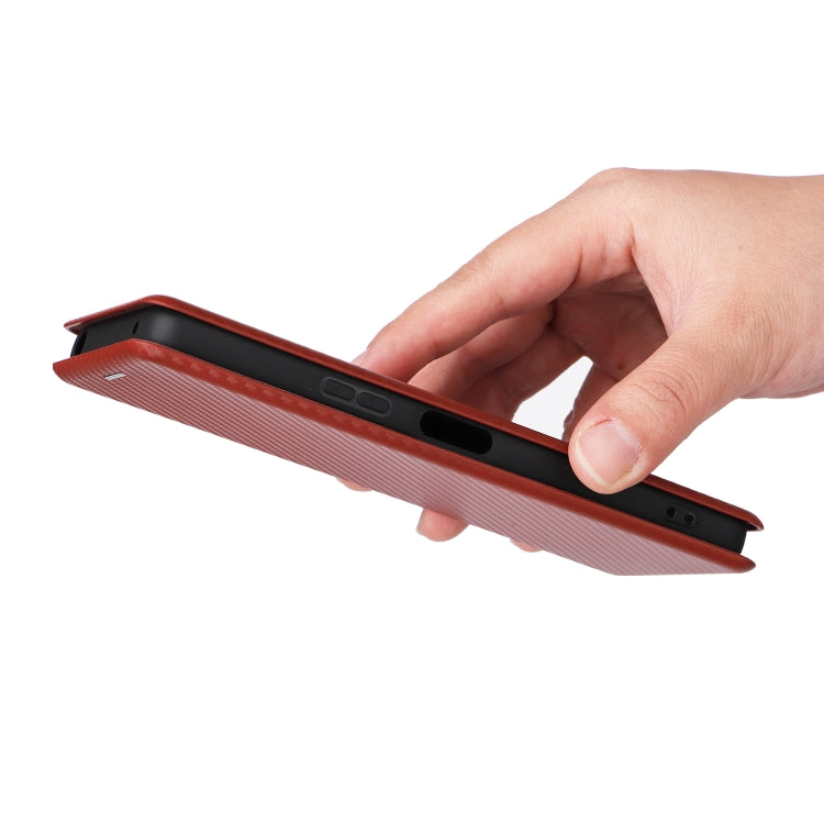 For Sony Xperia 10 V Carbon Fiber Texture Flip Leather Phone Case