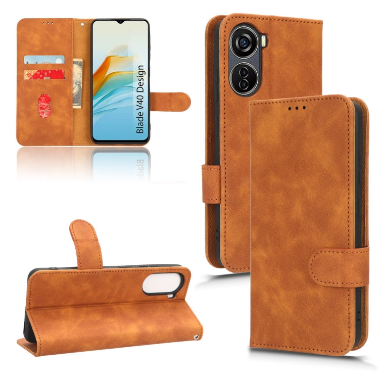 For ZTE Blade V40 Design Skin Feel Magnetic Flip Leather Phone Case