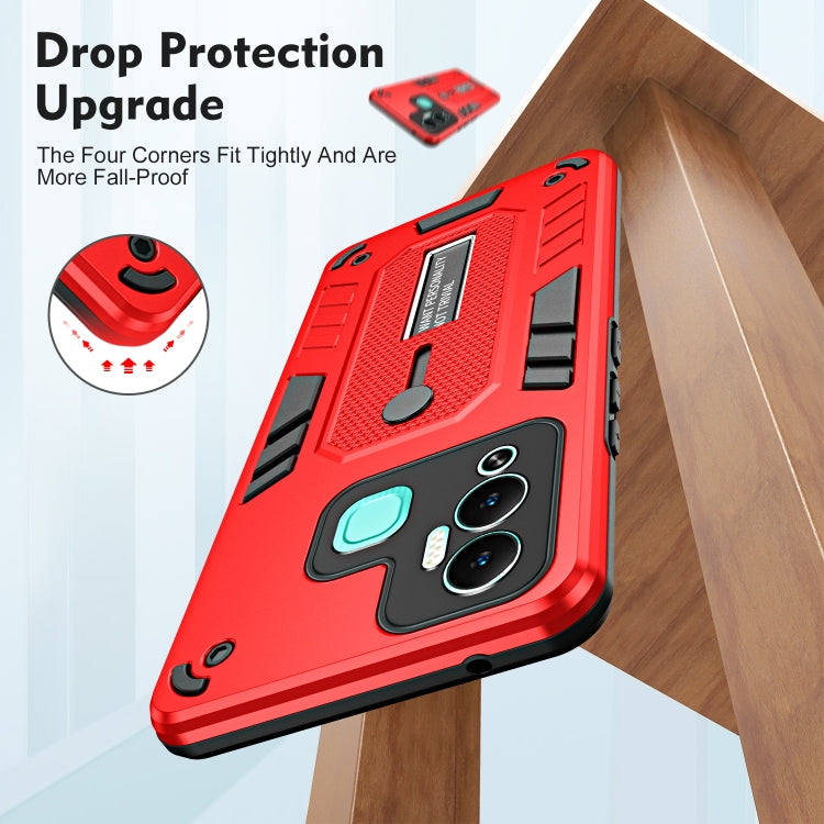 For Infinix Hot 12 Play Variety Brave Armor Finger Loop Holder Phone Case