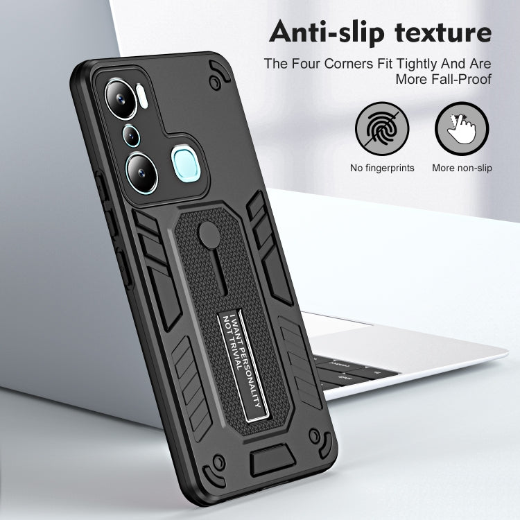 For Infinix Hot 20i X665E Variety Brave Armor Finger Loop Holder Phone Case