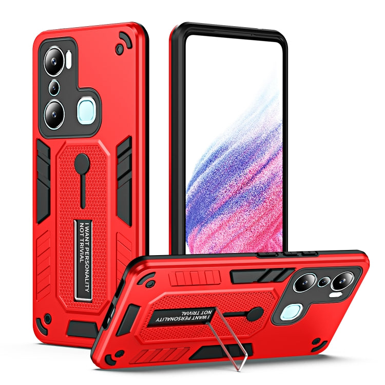 For Infinix Hot 20i X665E Variety Brave Armor Finger Loop Holder Phone Case