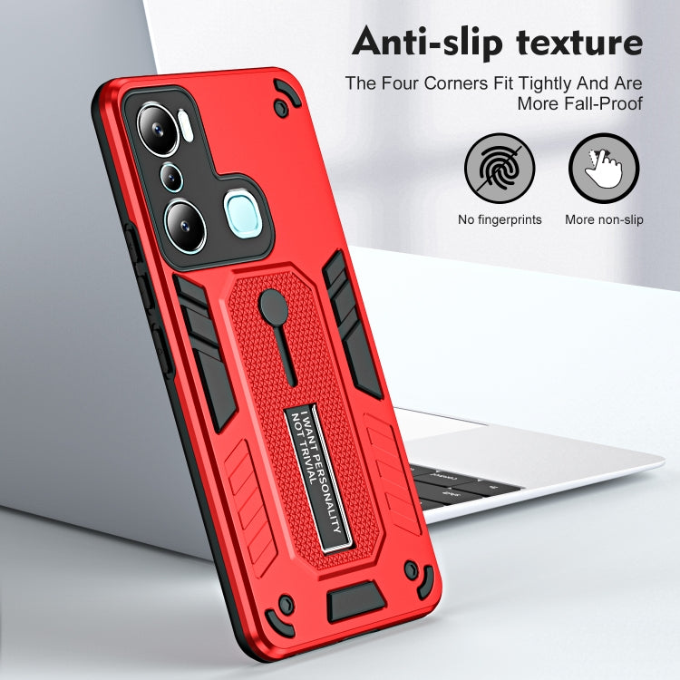 For Infinix Hot 20i X665E Variety Brave Armor Finger Loop Holder Phone Case