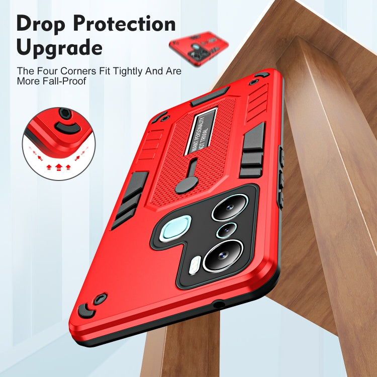 For Infinix Hot 20i X665E Variety Brave Armor Finger Loop Holder Phone Case