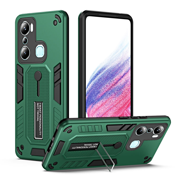 For Infinix Hot 20i X665E Variety Brave Armor Finger Loop Holder Phone Case