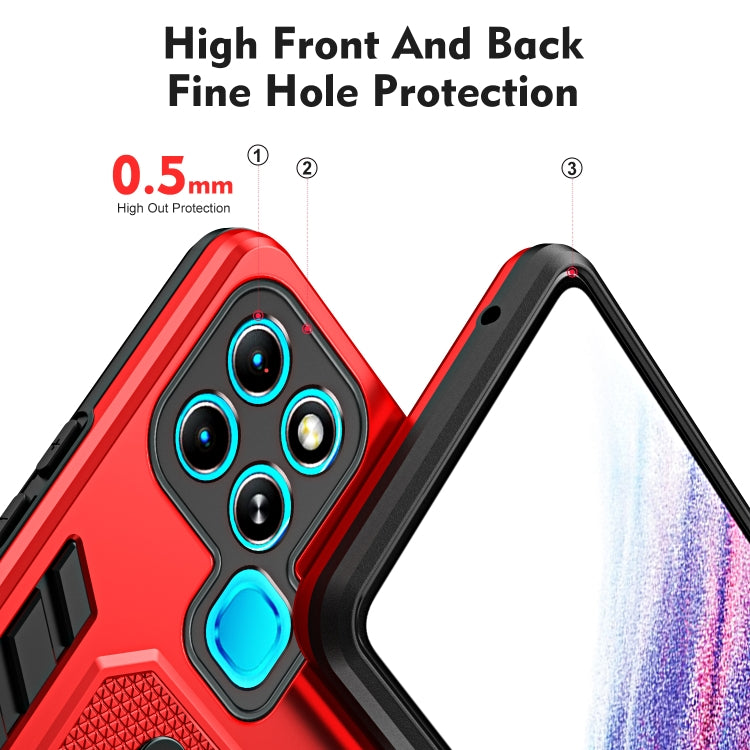For Infinix Smart 6 Variety Brave Armor Finger Loop Holder Phone Case