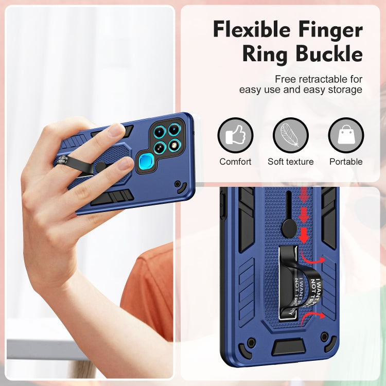 For Infinix Smart 6 Variety Brave Armor Finger Loop Holder Phone Case