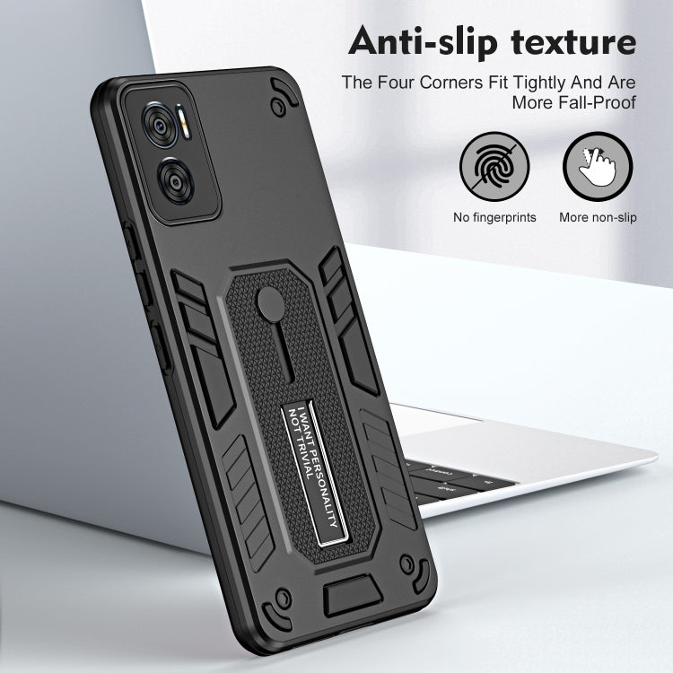 For Motorola Moto E22 4G / E22i Variety Brave Armor Finger Loop Holder Phone Case