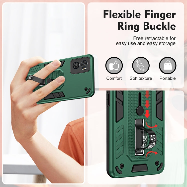 For Motorola Moto E22 4G / E22i Variety Brave Armor Finger Loop Holder Phone Case