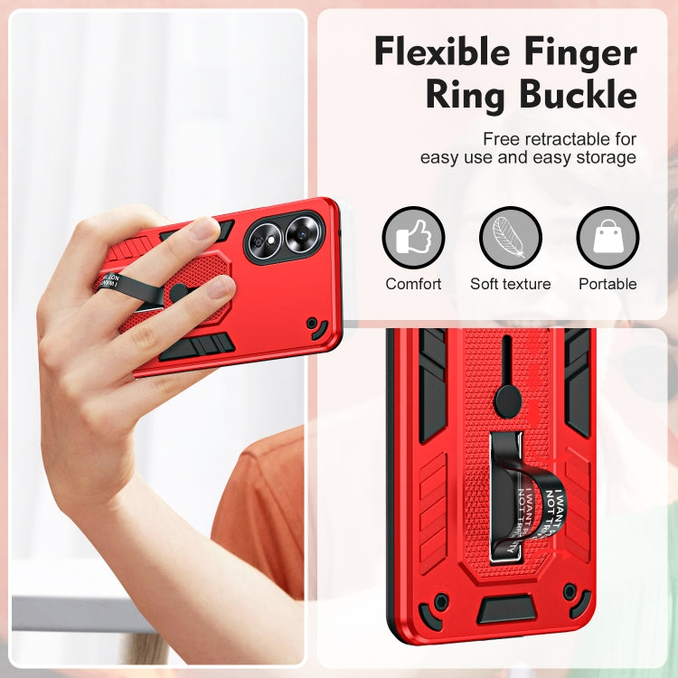 For OPPO A17 4G / A17k Variety Brave Armor Finger Loop Holder Phone Case