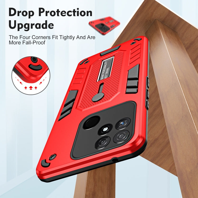 For Realme Narzo 50A Variety Brave Armor Finger Loop Holder Phone Case