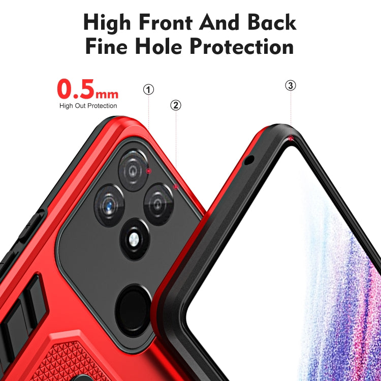 For Realme Narzo 50A Variety Brave Armor Finger Loop Holder Phone Case