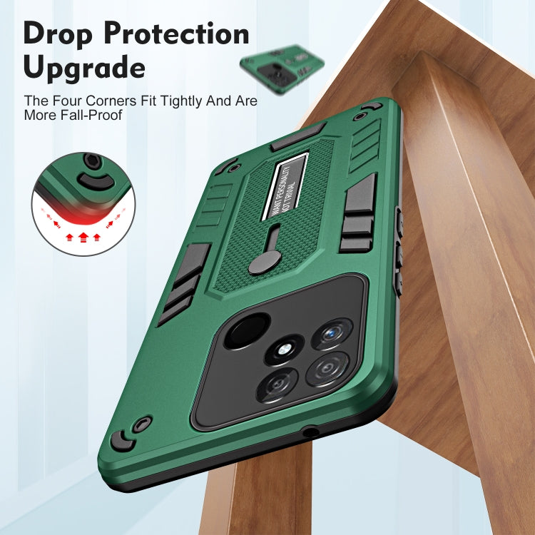 For Realme Narzo 50A Variety Brave Armor Finger Loop Holder Phone Case