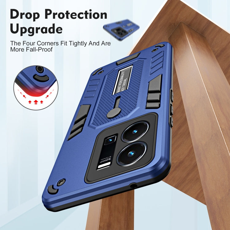 For vivo Y35 4G Variety Brave Armor Finger Loop Holder Phone Case