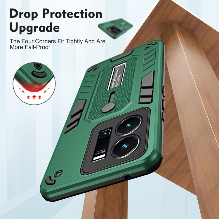 For vivo Y35 4G Variety Brave Armor Finger Loop Holder Phone Case