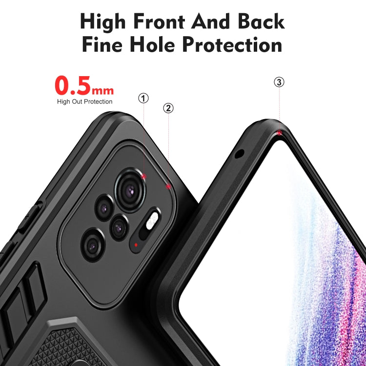 For Xiaomi Redmi Note 10 4G / 10S Variety Brave Armor Finger Loop Holder Phone Case