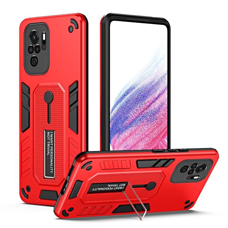 For Xiaomi Redmi Note 10 4G / 10S Variety Brave Armor Finger Loop Holder Phone Case