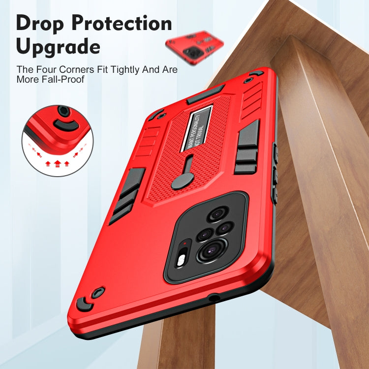 For Xiaomi Redmi Note 10 4G / 10S Variety Brave Armor Finger Loop Holder Phone Case