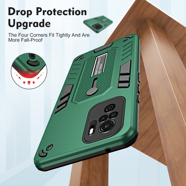 For Xiaomi Redmi Note 10 4G / 10S Variety Brave Armor Finger Loop Holder Phone Case