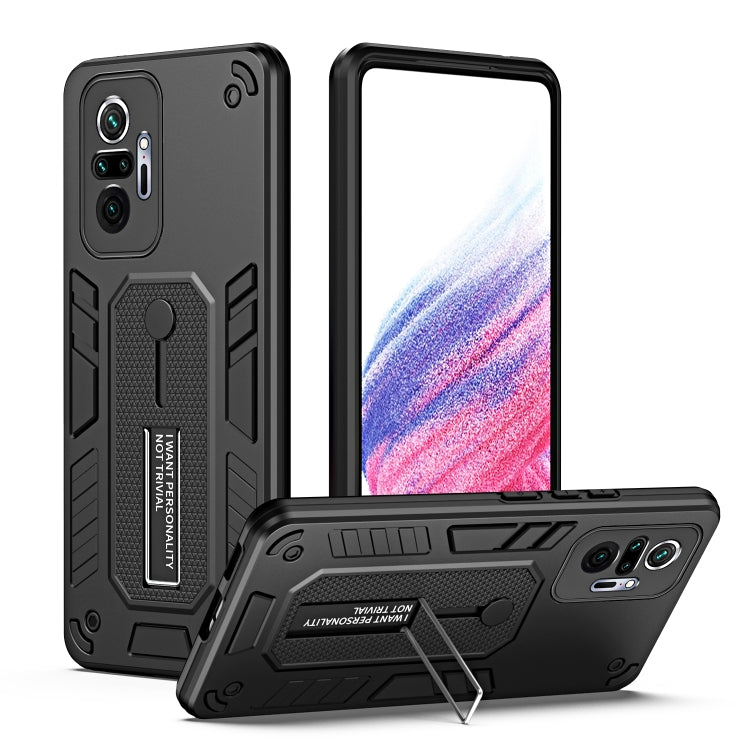 For Xiaomi Redmi Note 10 Pro 4G / Pro Max Variety Brave Armor Finger Loop Holder Phone Case