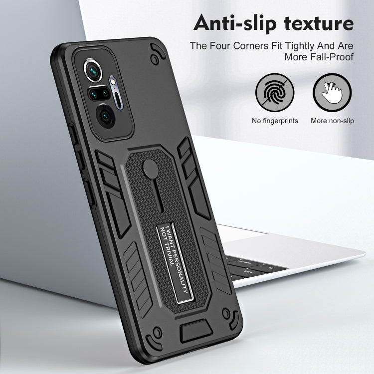 For Xiaomi Redmi Note 10 Pro 4G / Pro Max Variety Brave Armor Finger Loop Holder Phone Case