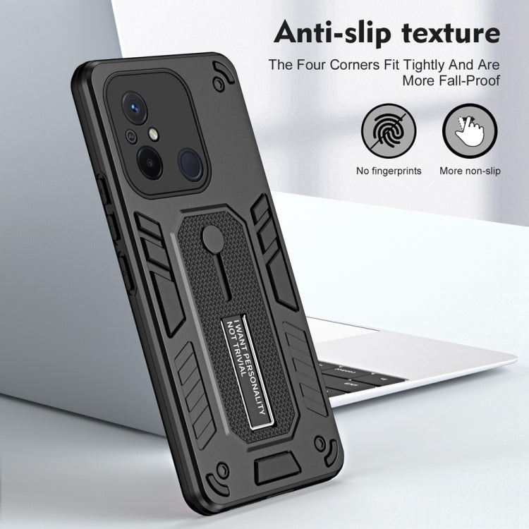 For Xiaomi Redmi 12C / Poco C55 Variety Brave Armor Finger Loop Holder Phone Case