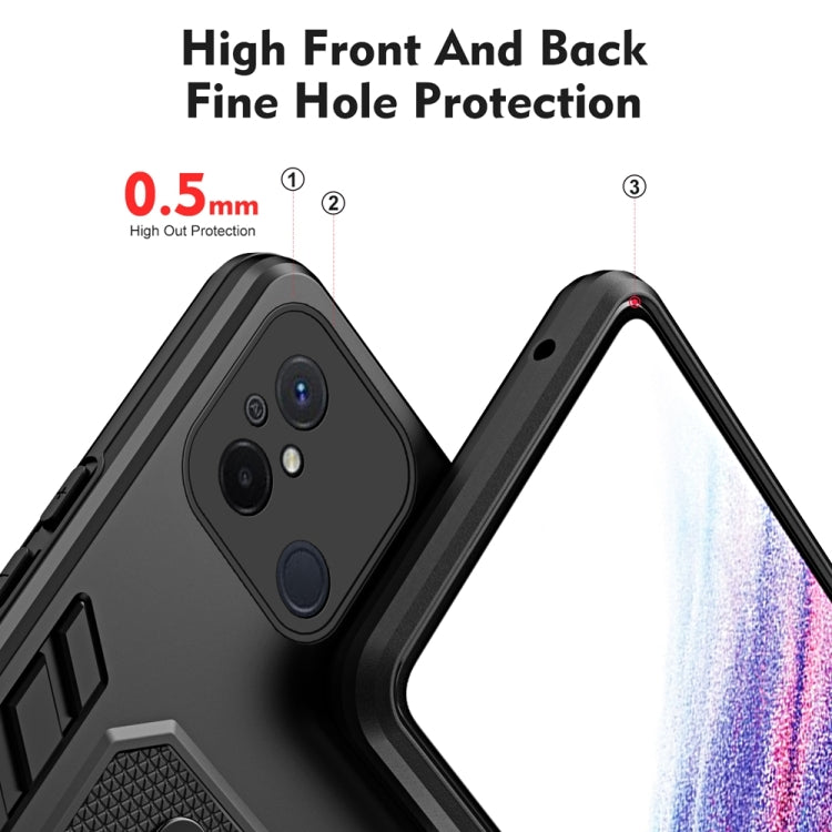 For Xiaomi Redmi 12C / Poco C55 Variety Brave Armor Finger Loop Holder Phone Case