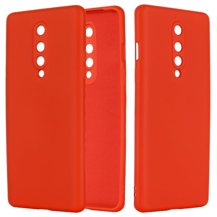 For OnePlus 8 Pure Color Liquid Silicone Shockproof Full Coverage Case
