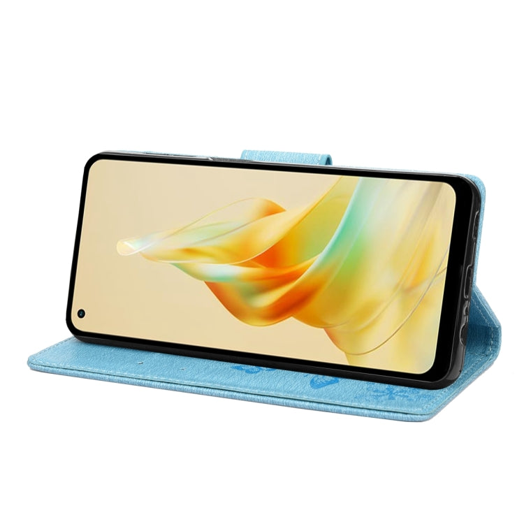 For OPPO Reno8 T 4G Butterfly Embossed Horizontal Flip Leather Phone Case