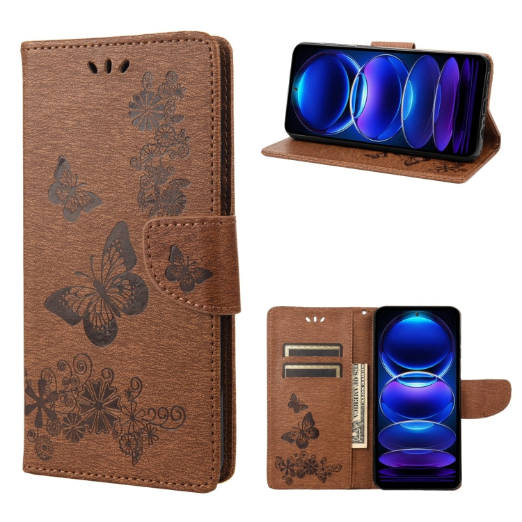 For Xiaomi Redmi Note 12 Pro+ 5G Global Butterfly Embossed Horizontal Flip Leather Phone Case