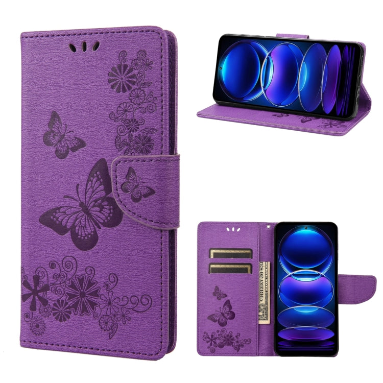 For Xiaomi Redmi Note 12 Pro+ 5G Global Butterfly Embossed Horizontal Flip Leather Phone Case