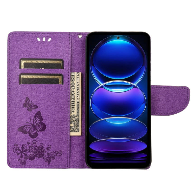 For Xiaomi Redmi Note 12 Pro+ 5G Global Butterfly Embossed Horizontal Flip Leather Phone Case
