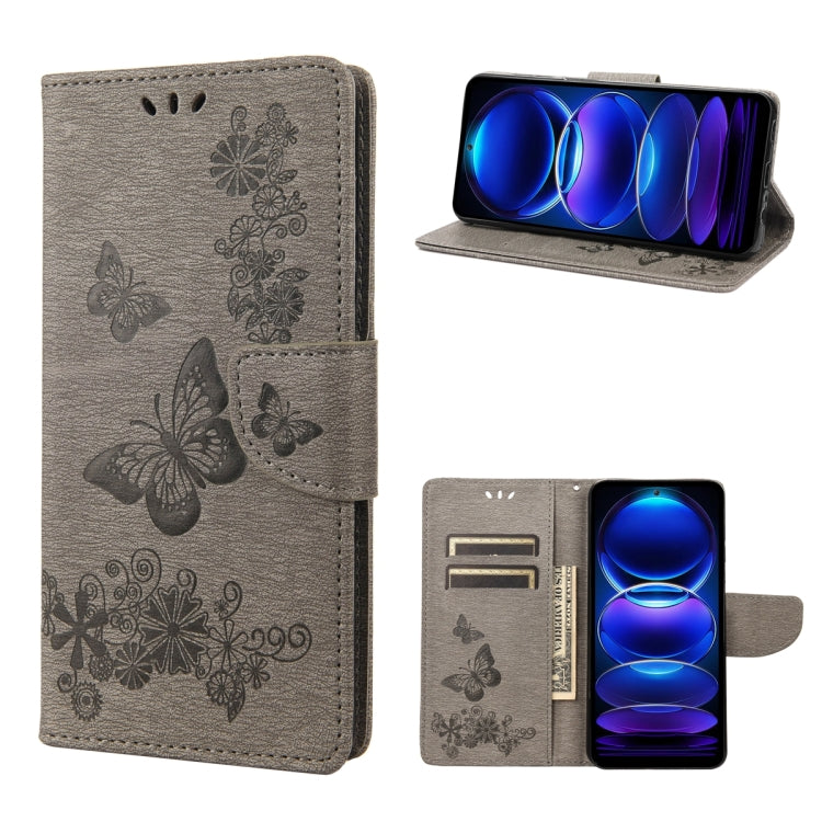 For Xiaomi Redmi Note 12 Pro+ 5G Global Butterfly Embossed Horizontal Flip Leather Phone Case